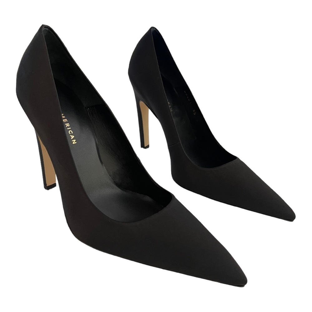 Good American Satin Pointed Toe Pump Heel Shoes NWT Size 8.5